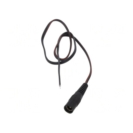 Cablu DC 5,5/2,5 Soclu Drept Negru 0,25m | Electronic-mag.ro | Componente Electronice