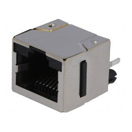 Soclu RJ45 Cat5 Ecranat 8P8C THT Drept | Electronic-mag.ro | Componente Electronice