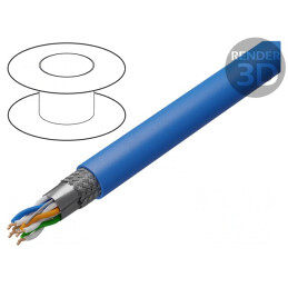 Cablu S/FTP Cat6a Cu LSZH Albastru 500m | Electronic-mag.ro | Componente Electronice