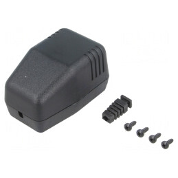Carcasă Alimentator ABS Neagră 40x66x40mm | Electronic-mag.ro | Componente Electronice