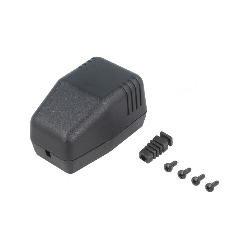 Carcasă Alimentator ABS Neagră 40x66x40mm | Electronic-mag.ro | Componente Electronice