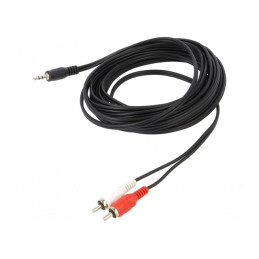 Cablu Audio Jack 3,5mm la RCA 5m Negru | Electronic-mag.ro | Componente Electronice