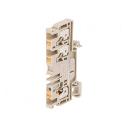 Bornă cu arc bej 4mm2 1 pistă 3 borne | Electronic-mag.ro | Componente Electronice