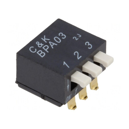 Comutator DIP-SWITCH 3 Secțiuni OFF-ON 0,025A 24VDC | Electronic-mag.ro | Componente Electronice