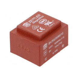 Transformator încapsulat 1VA 230V AC 6V 166mA PCB | Electronic-mag.ro | Componente Electronice