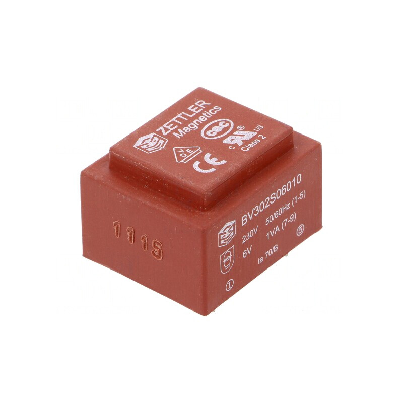 Transformator încapsulat 1VA 230V AC 6V 166mA PCB | Electronic-mag.ro | Componente Electronice