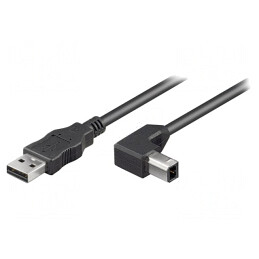 Cablu USB 2.0 A-B unghi 1m negru | Electronic-mag.ro | Componente Electronice