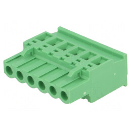 Regletă de conexiuni deconectabilă 5mm 6 piste unghi mufă | Electronic-mag.ro | Componente Electronice