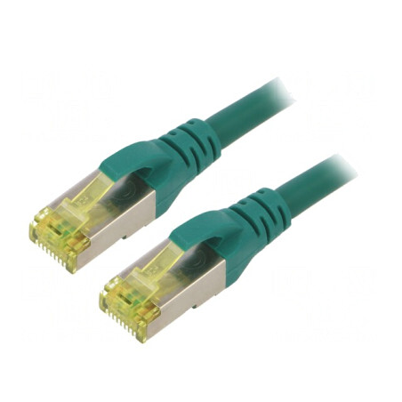 Patch Cord S/FTP Cat 6a Verde 0.5m LSZH | Electronic-mag.ro | Componente Electronice