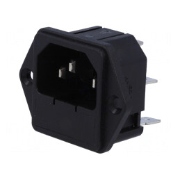 Conector Alimentare AC IEC 60320 C14 10A Soclu Tată | Electronic-mag.ro | Componente Electronice