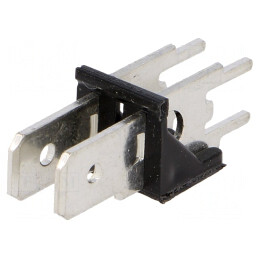 Terminal: conector spadă; 6,3mm; 0,8mm; THT; alamă; cositorit; 500V