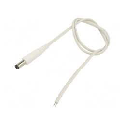 Cablu Alimentare DC Alb 0,5m 5,5/2,5 | Electronic-mag.ro | Componente Electronice