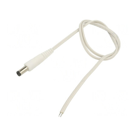 Cablu Alimentare DC Alb 0,5m 5,5/2,5 | Electronic-mag.ro | Componente Electronice