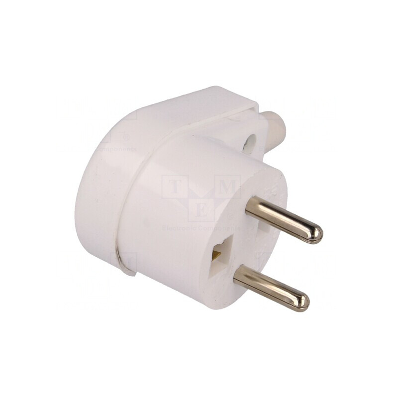 Mufă Alimentare AC Tată 250VAC 16A Albă 3 PIN-uri | Electronic-mag.ro | Componente Electronice