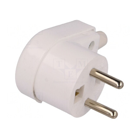 Mufă Alimentare AC Tată 250VAC 16A Albă 3 PIN-uri | Electronic-mag.ro | Componente Electronice
