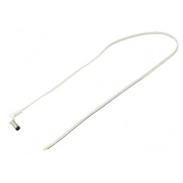 Cablu Alb 0,5m 2x0,35mm2 DC 5,5/2,1 Mufă în Unghi | Electronic-mag.ro | Componente Electronice