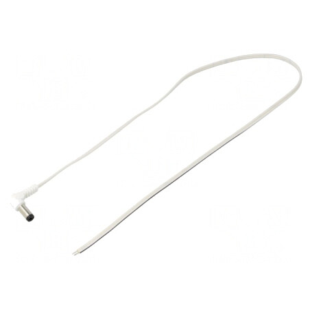 Cablu Alb 0,5m 2x0,35mm2 DC 5,5/2,1 Mufă în Unghi | Electronic-mag.ro | Componente Electronice