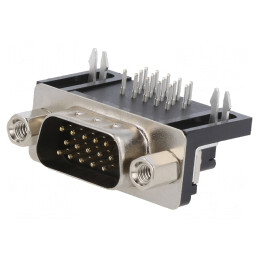 Conector D-Sub 15-Pin Soclu PCB 90° THT 2.5A | Electronic-mag.ro | Componente Electronice