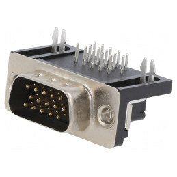 Conector D-Sub 15 PIN soclu tată PCB unghi 90° THT 2,5A | Electronic-mag.ro | Componente Electronice