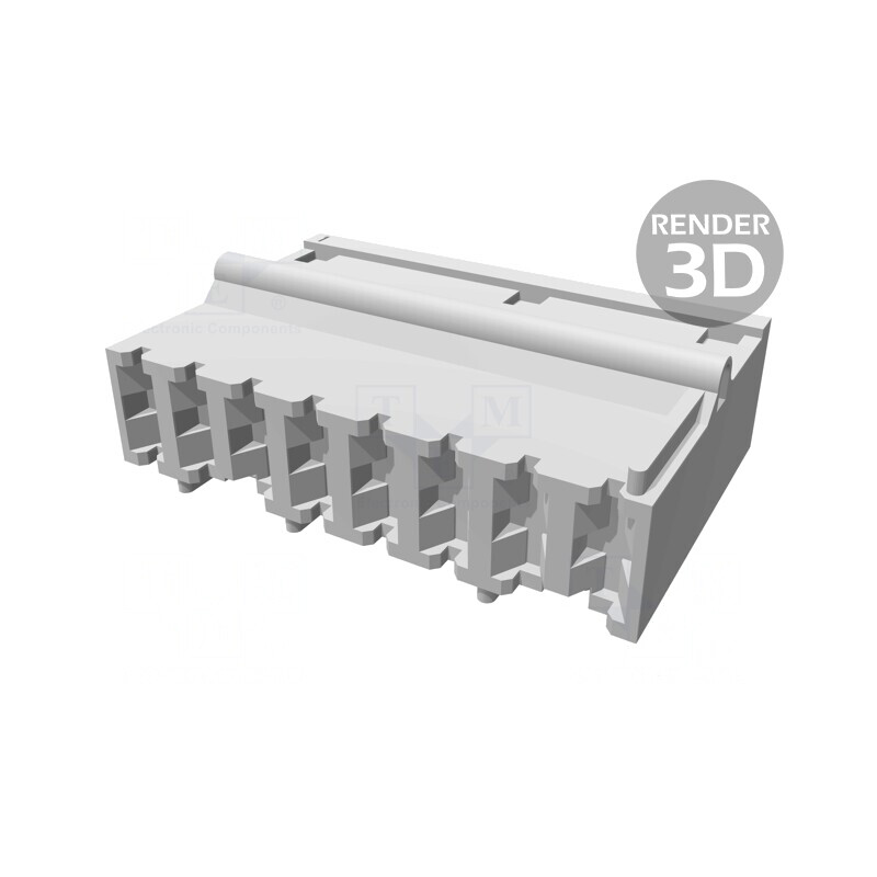 Conector cablu-placă AMP 8 pini gri | Electronic-mag.ro | Componente Electronice