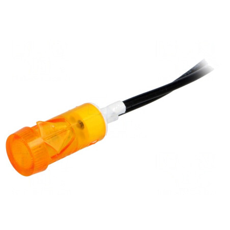 Lampă Control Neon Chihlimbar 230V Ø12mm | Electronic-mag.ro | Componente Electronice
