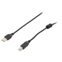 Cablu USB 2.0 A-B Aurit 1.8m Negru | Electronic-mag.ro | Componente Electronice