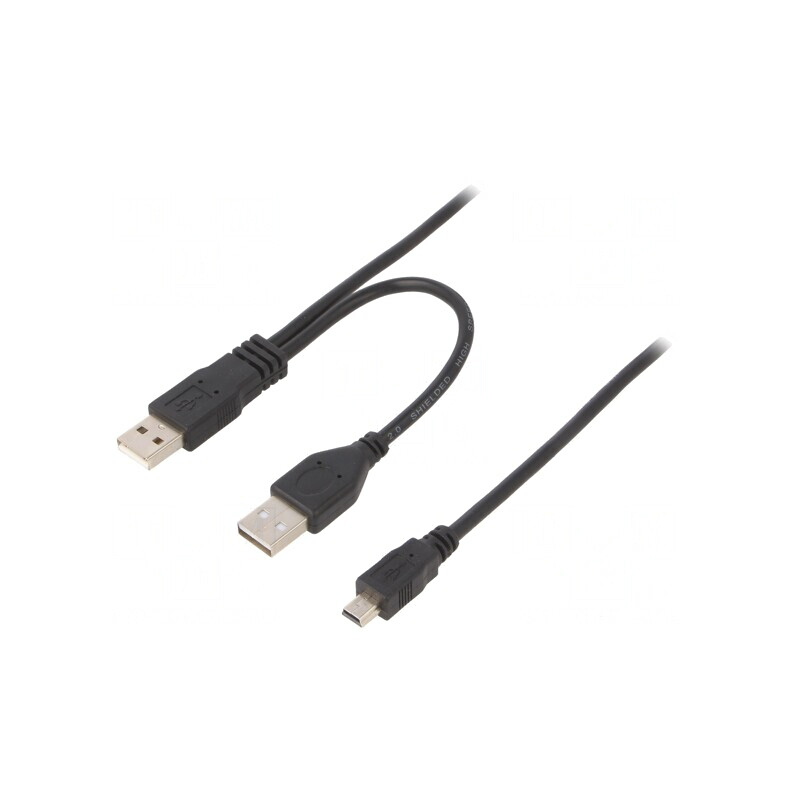 Cablu USB 2.0 dublu aurit 0,9m negru | Electronic-mag.ro | Componente Electronice Cablu USB 2.0 dublu aurit 0,9m negru | Electronic-mag.ro | Componente Electronice
