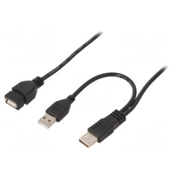 Cablu USB 2.0 A la Mini B Aurit 0.9m Negru | Electronic-mag.ro | Componente Electronice
