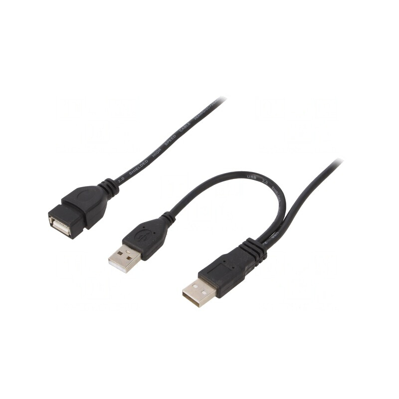 Cablu USB 2.0 A la Mini B Aurit 0.9m Negru | Electronic-mag.ro | Componente Electronice