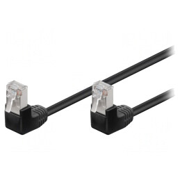 Cablu Patch F/UTP 5e Negru 250mm Ecranat 26AWG