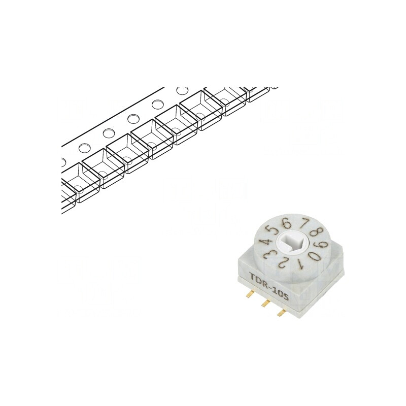 Întrerupător codificare DEC/BCD SMT 10 poziții | Electronic-mag.ro | Componente Electronice