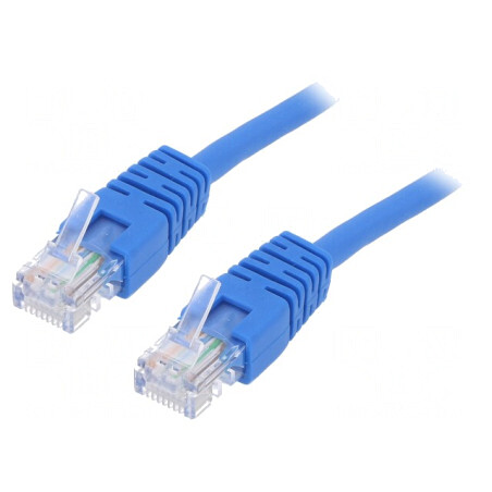 Patch Cord Ethernet UTP Cat5e Albastru 5m | Electronic-mag.ro | Componente Electronice