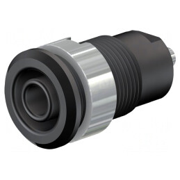 Soclu Banană 4mm Negru Nichelat Alamă | Electronic-mag.ro | Componente Electronice