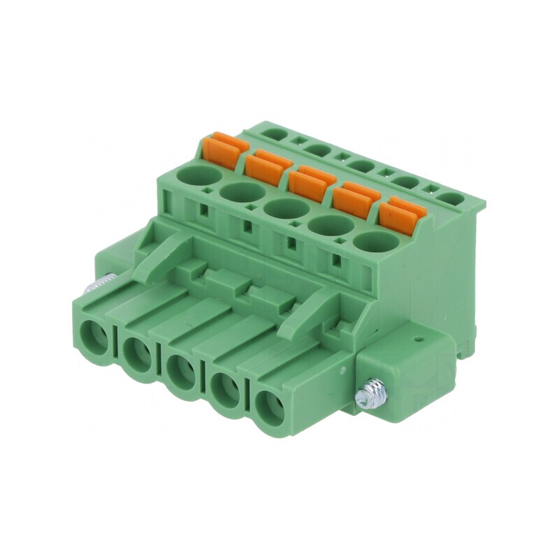 Regletă de conexiuni deconectabilă 5mm 5 piste 90° | Electronic-mag.ro | Componente Electronice