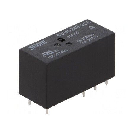 Releu Electromagnetic DPDT 24VDC 10A | Electronic-mag.ro | Componente Electronice
