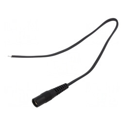 Cablu DC 5,5/2,1 Soclu Drept Negru 0,25m | Electronic-mag.ro | Componente Electronice