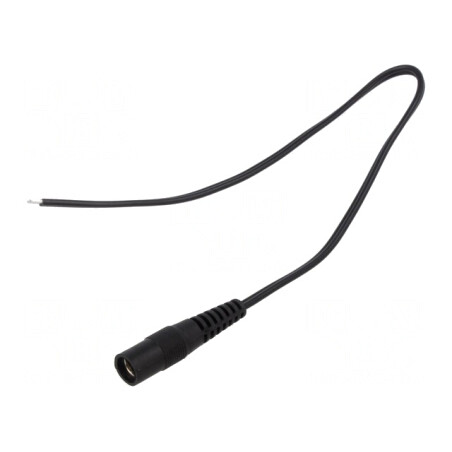 Cablu DC 5,5/2,1 Soclu Drept Negru 0,25m | Electronic-mag.ro | Componente Electronice