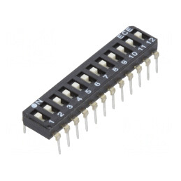 Comutator DIP-SWITCH 12 Secțiuni 24VDC | Electronic-mag.ro | Componente Electronice