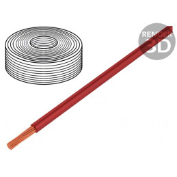 Cablu electric LifY 1x1,5mm2 Cu roșu PVC 450V/750V