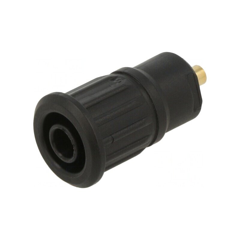 Soclu Banană 4mm 24A 1kV Negru Aurit Panou | Electronic-mag.ro | Componente Electronice