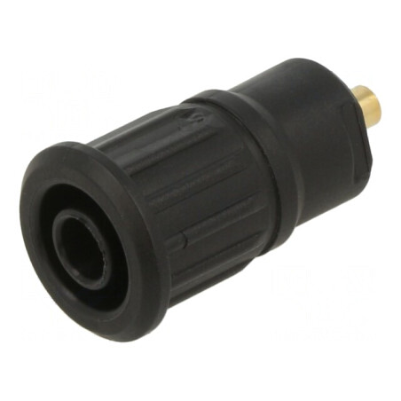 Soclu Banană 4mm 24A 1kV Negru Aurit Panou | Electronic-mag.ro | Componente Electronice