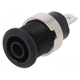 Soclu Banană 4mm Negru 24A 1kV | Electronic-mag.ro | Componente Electronice