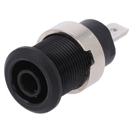 Soclu Banană 4mm Negru 24A 1kV | Electronic-mag.ro | Componente Electronice