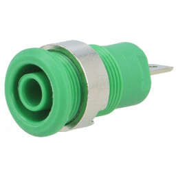 Soclu Banană Verde 4mm 24A 1kV | Electronic-mag.ro | Componente Electronice