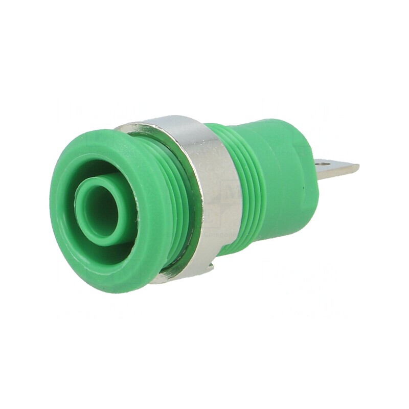 Soclu Banană Verde 4mm 24A 1kV | Electronic-mag.ro | Componente Electronice