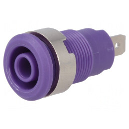 Soclu banană 4mm violet nichelat 24A 1kV | Electronic-mag.ro | Componente Electronice