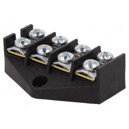 Regletă de Conexiuni cu Șurub 10mm2 57A 4 Piste | Electronic-mag.ro | Componente Electronice