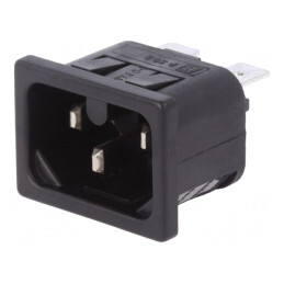 Conector Alimentare AC Soclu Tată 10A 250V IEC 60320 | Electronic-mag.ro | Componente Electronice