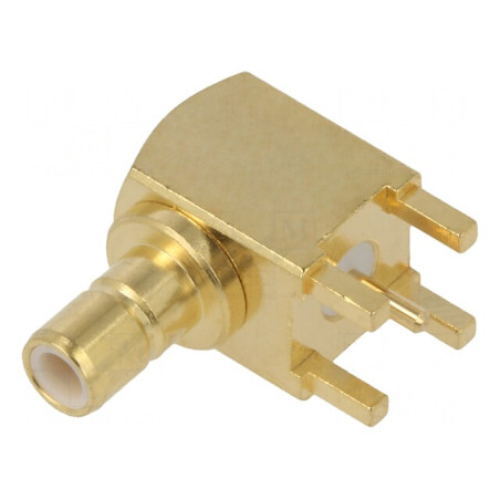 Soclu SMB mamă unghi 90° THT PCB aurit | Electronic-mag.ro | Componente Electronice