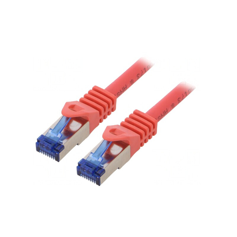 Patch Cord S/FTP Cat6a Cu LSZH Roșu 0.25m | Electronic-mag.ro | Componente Electronice